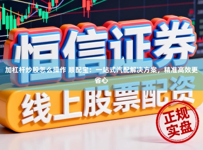 加杠杆炒股怎么操作 顺配宝：一站式汽配解决方案，精准高效更省心